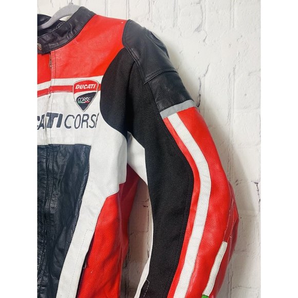 Mens Ducati Dainese Corse Perforated Leather Motorcycle Jacket XXL - Picture 4 of 16